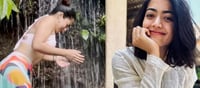 Rashmika Mandanna Enjoying Nature's Shower Openly - VIDEO